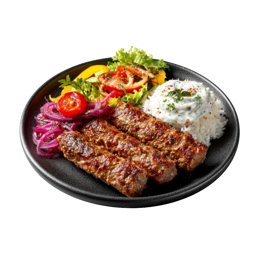 Charcoal-Grilled Baladi Kofta Platter